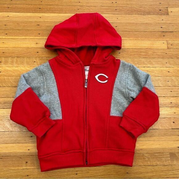 MLB Cincinnati Reds red/grey zip up hoodie - Picture 1 of 4